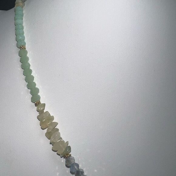 Chunky Natural Stone and Beaded Y Fringe Necklace - Picture 9 of 11